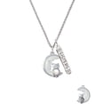 thumbnail image 2 of Delight Jewelry Silvertone Large Imitation Pearl Owl Sitting on White Moon Silvertone Sisters Best Friends Forever Bar Charm Necklace, 23", 2 of 4