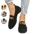 thumbnail image 5 of BERANMEY Metal Gold Chain Decor Slip-on Loafers for Women Shoes Comfortable Casual Non Slip Flats for Women Ladies Soft Work for Women's Loafers & Slip-ons Khaki, 5 of 6