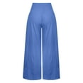 thumbnail image 6 of ZZwxWA Womens Summer 2 Piece Outfits Sleeveless Crop Top Tank and Wide Leg Pants Linen Pants Beach Vacation Sets, 6 of 6