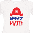 thumbnail image 4 of Inktastic Ahoy Matey, Pirate Hat, Skull and Bones - Red Blue Boys or Girls Long Sleeve Baby Bodysuit, 4 of 5