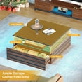 thumbnail image 3 of Tribesigns Coffee Table with LED Light, Wood Center Table with Storage Drawer for Living Room (Brown/Black), 3 of 5