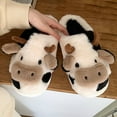 thumbnail image 5 of Mightlink 1 Pair Women Household Slippers Cartoon Milk Cow Soft Soles Korean Style Anti Skid Fluffy Kawaii Slippers Funny Shoes for Living Room, 5 of 6
