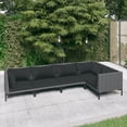 thumbnail image 1 of vidaXL 5 Piece Garden Lounge Set with Cushions Poly Rattan Dark Grey, 1 of 4
