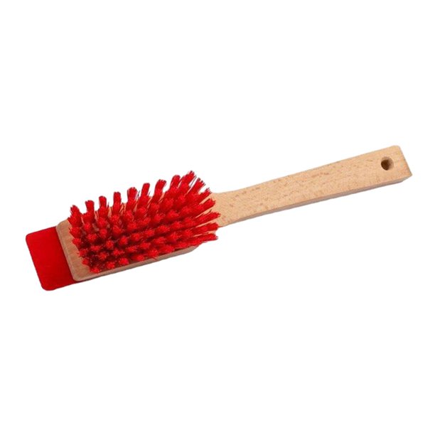 Cepillo para cortacésped, cepillo de limpieza de cerdas rígidas, ligero y práctico para jardín. Rojo