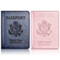 thumbnail image 1 of Funda tipo cartera con soporte para pasaporte Eoehro, paquete de 2 unidades para viajes, 1 of 7