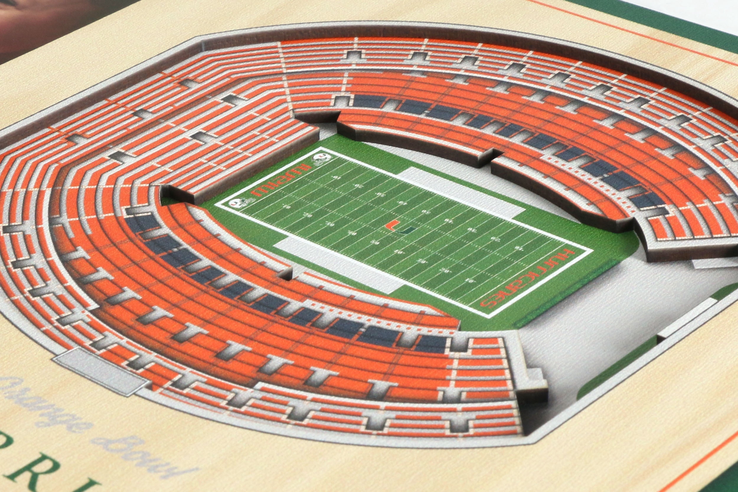 YouTheFan NCAA Miami Hurricanes 3D StadiumView Picture Frame