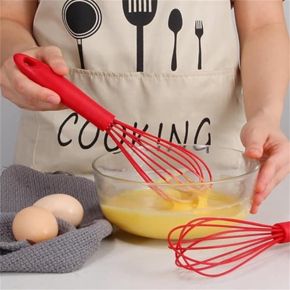 Viflosae Commercial NonScratch Wire Whisk For Cooking Manual Red Eggs Beater Milk Frother Coffee Whisks Suitable For Blending Whisking Beating And Stirring