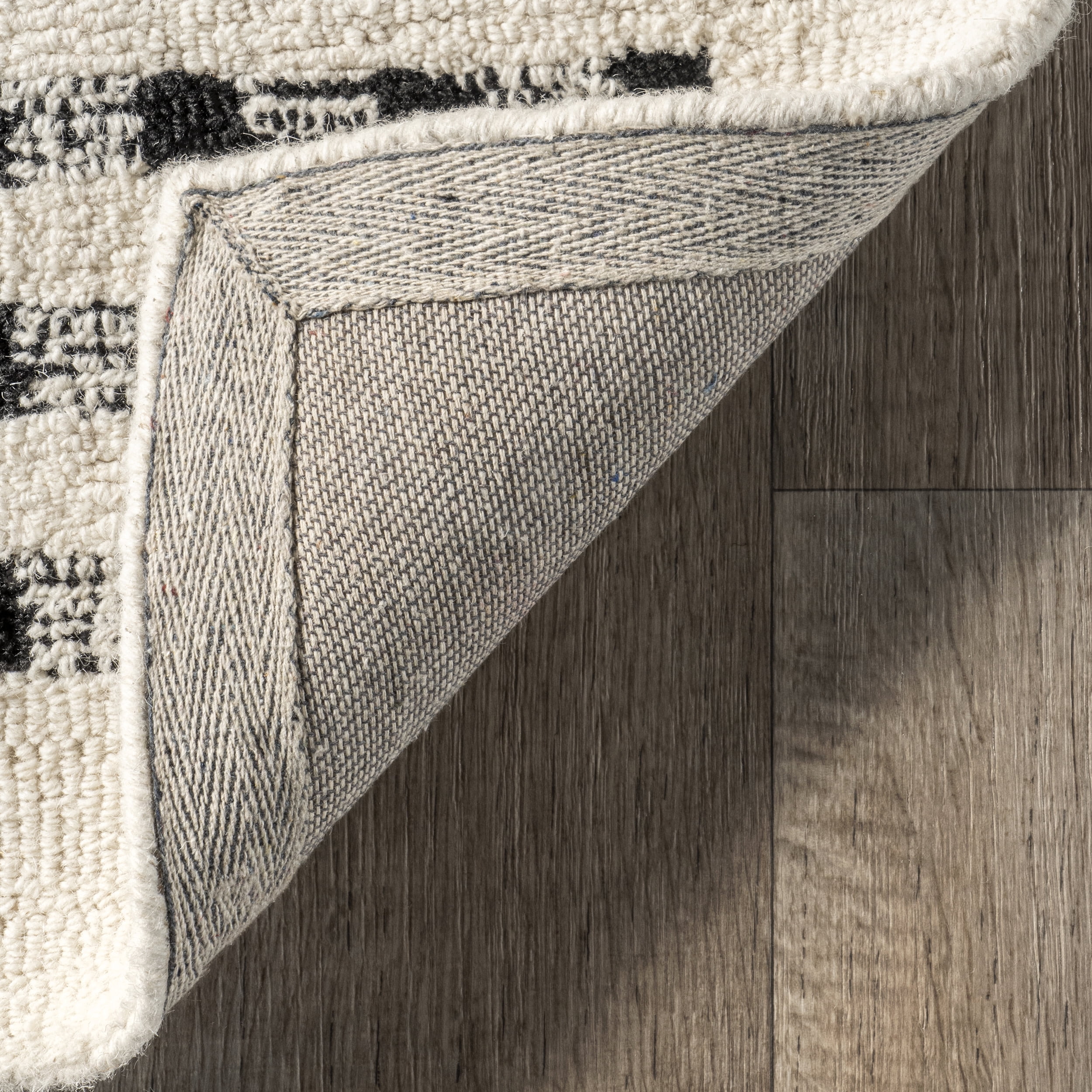 nuLOOM Adahlia Checkered Wool Area Rug, 7' 6" x 9' 6", Ivory