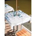 thumbnail image 2 of Outdoor Table Cloth with Umbrella Hole and Zipper, Blue Eucalyptus Leaves Waterproof Square Tablecloth 54"x54", Summer Botanical Weeping Washable Table Cover for Outside Party Patio Picnic, 2 of 8