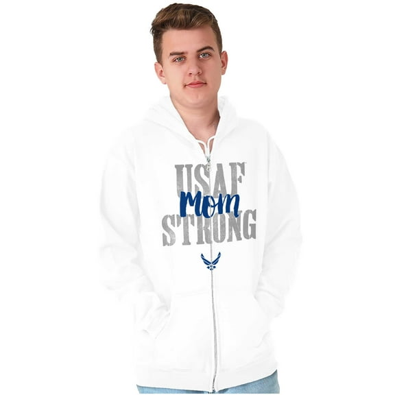 US Air Force USAF Strong Military Mom Zip Hoodie Sweatshirt Women Brisco Brands S
