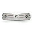 thumbnail image 3 of Stainless Steel Polished w/CZ 6mm Grooved Band, 3 of 7