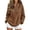 87#Brown, variant on Womens Stand Neck Leopard Quarter Zip Sweatshirt Long Sleeve Oversized Casual Fall Tops