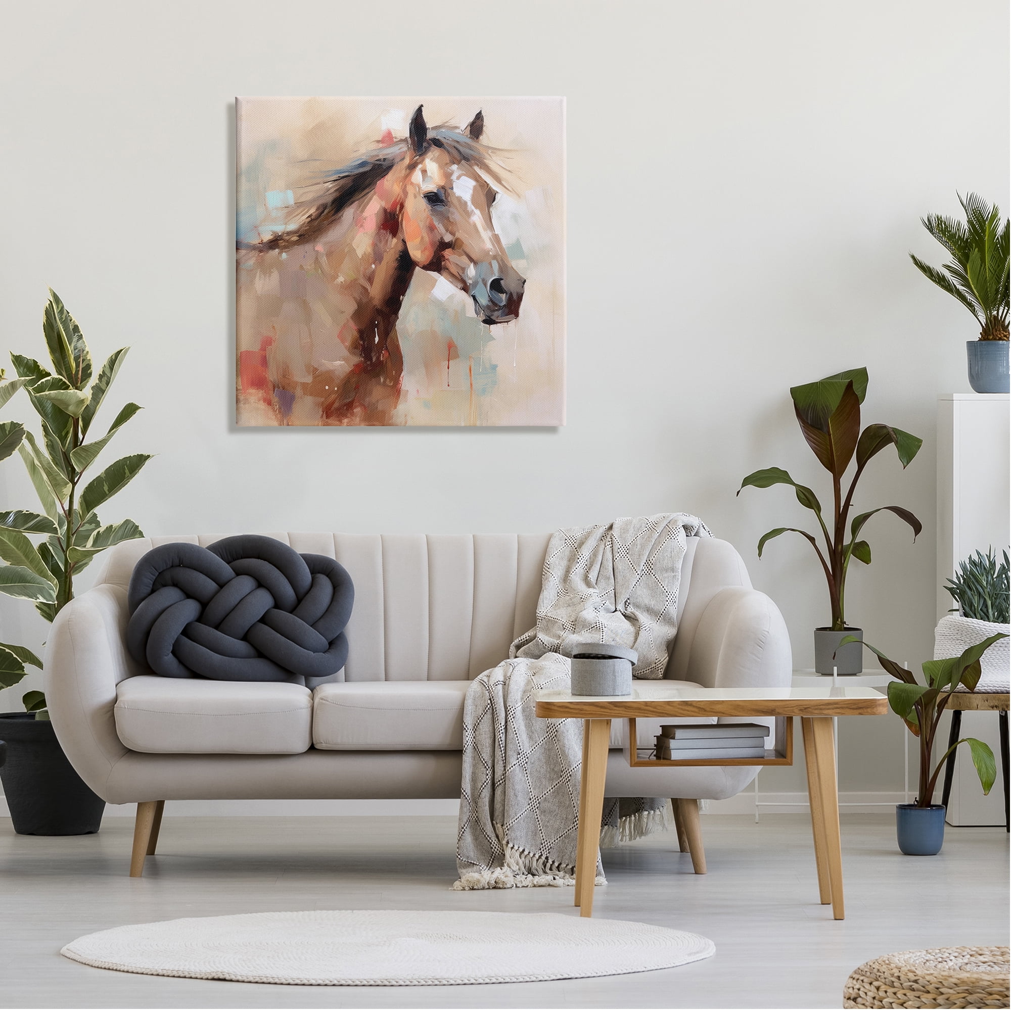 Stupell Industries Modern Horse Painting Animals & Insects Painting Gallery Wrapped Canvas Art Print Wall Art, 30 x 30