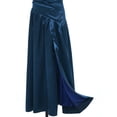 thumbnail image 7 of Yartina Junior Bridesmaid for Teens Ruched Long Maxi A Line Split Satin Flower Girl Formal Gown for Wedding Navy Blue 10, 7 of 7