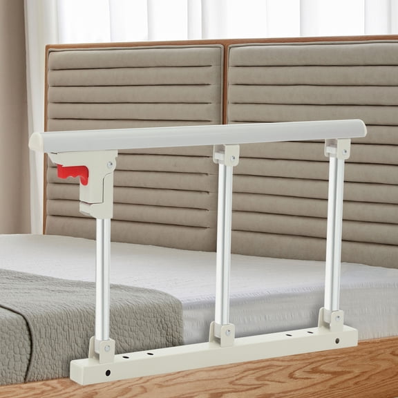Silvery White Bed Safety Railing - Heavy-Duty Bedside Guard for Enhanced Safety & Peace of Mind