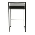 thumbnail image 5 of Fuji Contemporary Stackable Counter Stool In Black With Black Faux Leather Cushion - Set Of 2, 5 of 7
