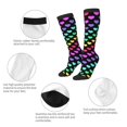 thumbnail image 3 of Naloa Rainbow Hearts Thigh High Socks Extra Long Stretchy Sock Women Over Knee High Opaque Stocking Daily Wear, 3 of 6