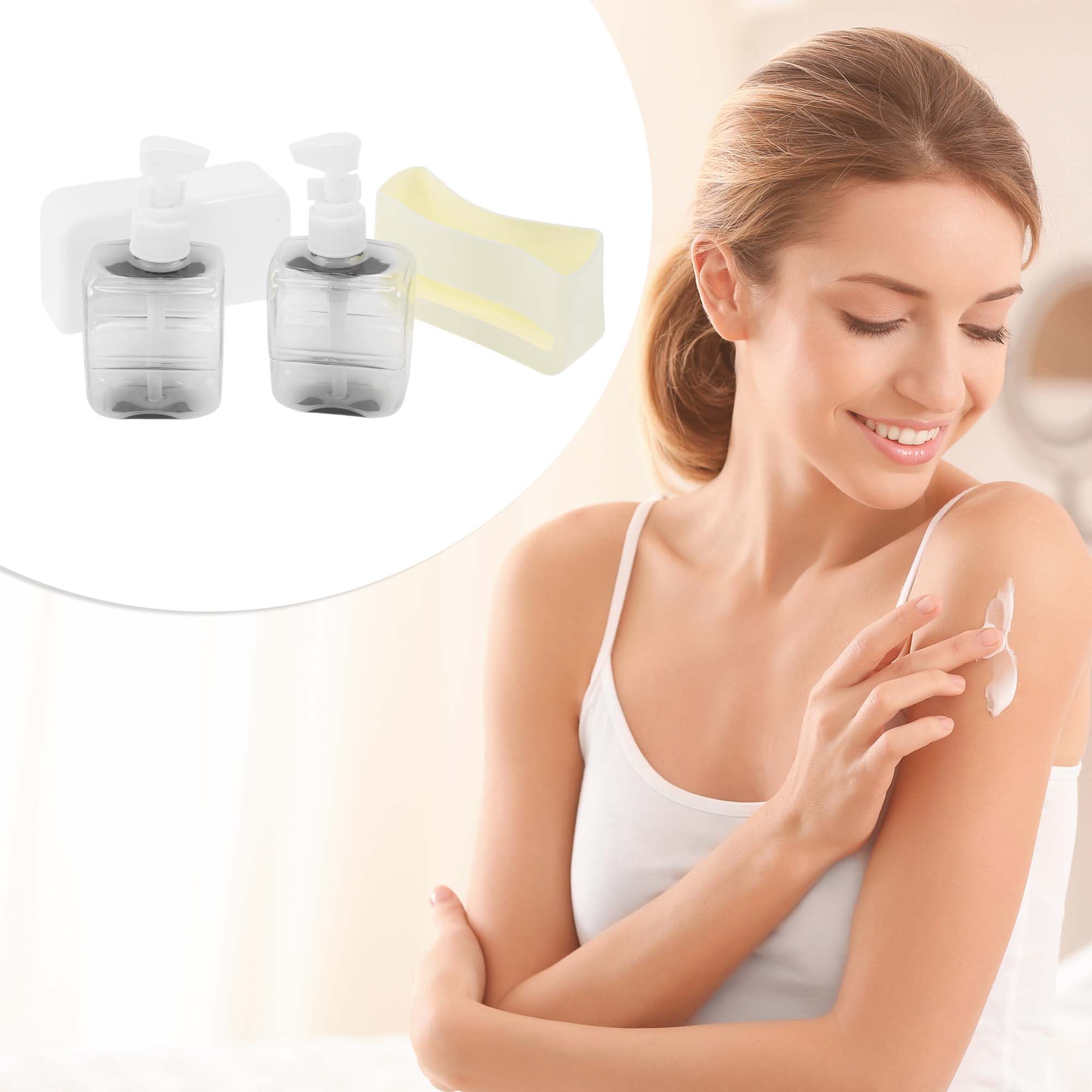 Unique Bargains Durable Reusable Travel Container 2 Pcs Beige