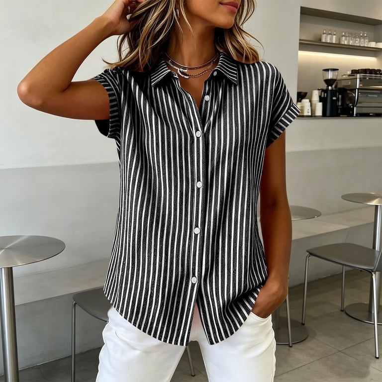 cotton dress shirts for women Women's 100% Cotton Knit Button Down Shirt