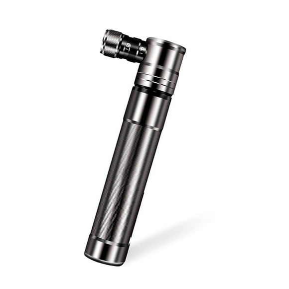 QualitChoice Pompe Mini Portable en Alliage d'Aluminium pour Vélo, Pompe à Air Manuelle, Gonfleur de Pneus à Bille, Gris