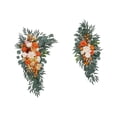 thumbnail image 1 of 2 piezas de flores de arco de boda, flores artificiales modernas, hojas , decoración de señal de bienvenida para recepción, día de San Valentín Naranja, 1 of 8
