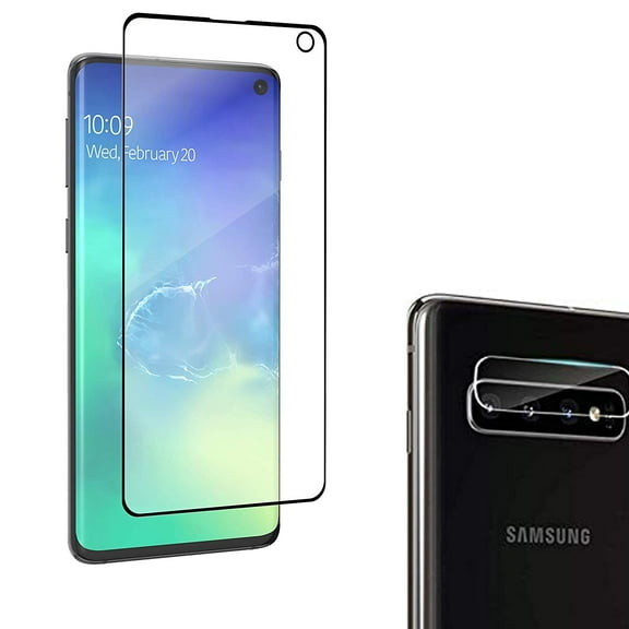 [1 Pack] Galaxy S10 5G Tempered Glass Screen Protector & Camera Lens Protector, Allytech HD Clear Full Coverage Support Fingerprint Sensor Bubble Free Anti-Scratch for Samsung Galaxy S10 5G