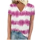 thumbnail image 1 of Camisetas de Manga Corta para las Mujeres de Cuello en V Sólido Casual Camiseta, 95% Poliéster 5% Spandex Vintage Ligero Top para Diario, Fiesta Y Primavera, 1 of 4