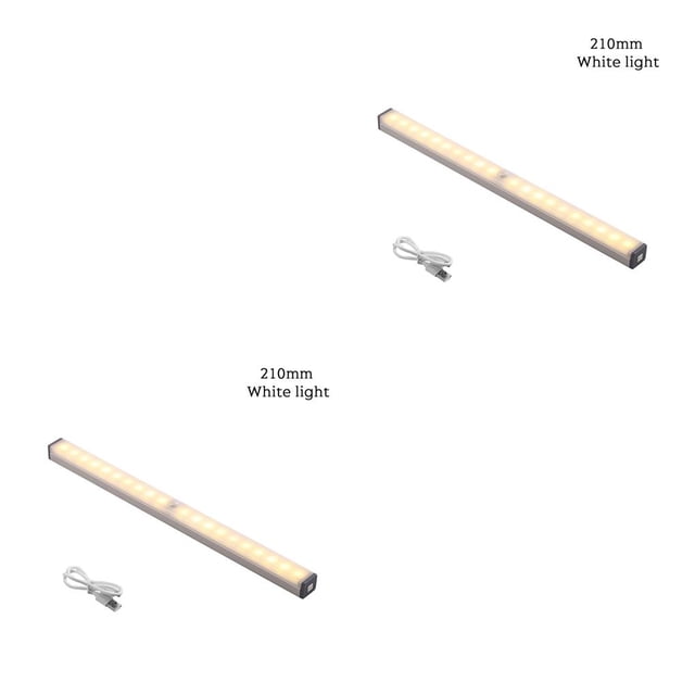 Inteprter Luz LED para gabinete, lámpara con Sensor de movimiento inteligente a rayas, de luz nocturna recargable para armario, iluminación de Type3 NO3