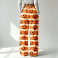 thumbnail image 3 of Halloween Flannel Pajama Pants Women Pumpkins Print Plush Fuzzy Pajama Pants Warm Cozy Pj Bottoms Cute Soft Plush Long Bottoms Women Pjs Pj Jammies, 3 of 4