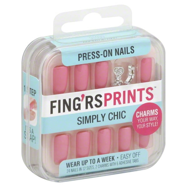 Pacific World Fingrs Prints Press-On Nails, 24 ea