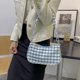 thumbnail image 5 of Sywqhk Bolsos De Mano Con Cadena Para Axilas Con Estampado A Cuadros De Tela Oxford Para Mujer A La Moda (Azul) Sywqhk Para estrenar, 5 of 9