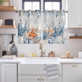 thumbnail image 2 of Blue Coastal Kitchen Curtains Window Panels, Summer Beach Starfish Weeping Eucalyptus Vintage Insulated Window Treatment Curtain, Grommet Curtains for Bedroom/Living Room/Bathroom, 2 Piece 42"Wx45"L, 2 of 8
