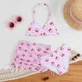 thumbnail image 4 of Xijirk Girls Swimsuit,Two Piece Swimwear Cute Cherry Print Rash Guard Top and Bottom Soft Comfortable Lightweight Stylish Swimwear for Beach and Pool,Z01 Pink,5-6 Years, 4 of 8