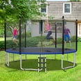 thumbnail image 3 of Gymax 16FT Replacement Trampoline Safety Enclosure Net w/ Zipper & Buckle for 6 Poles, 3 of 10