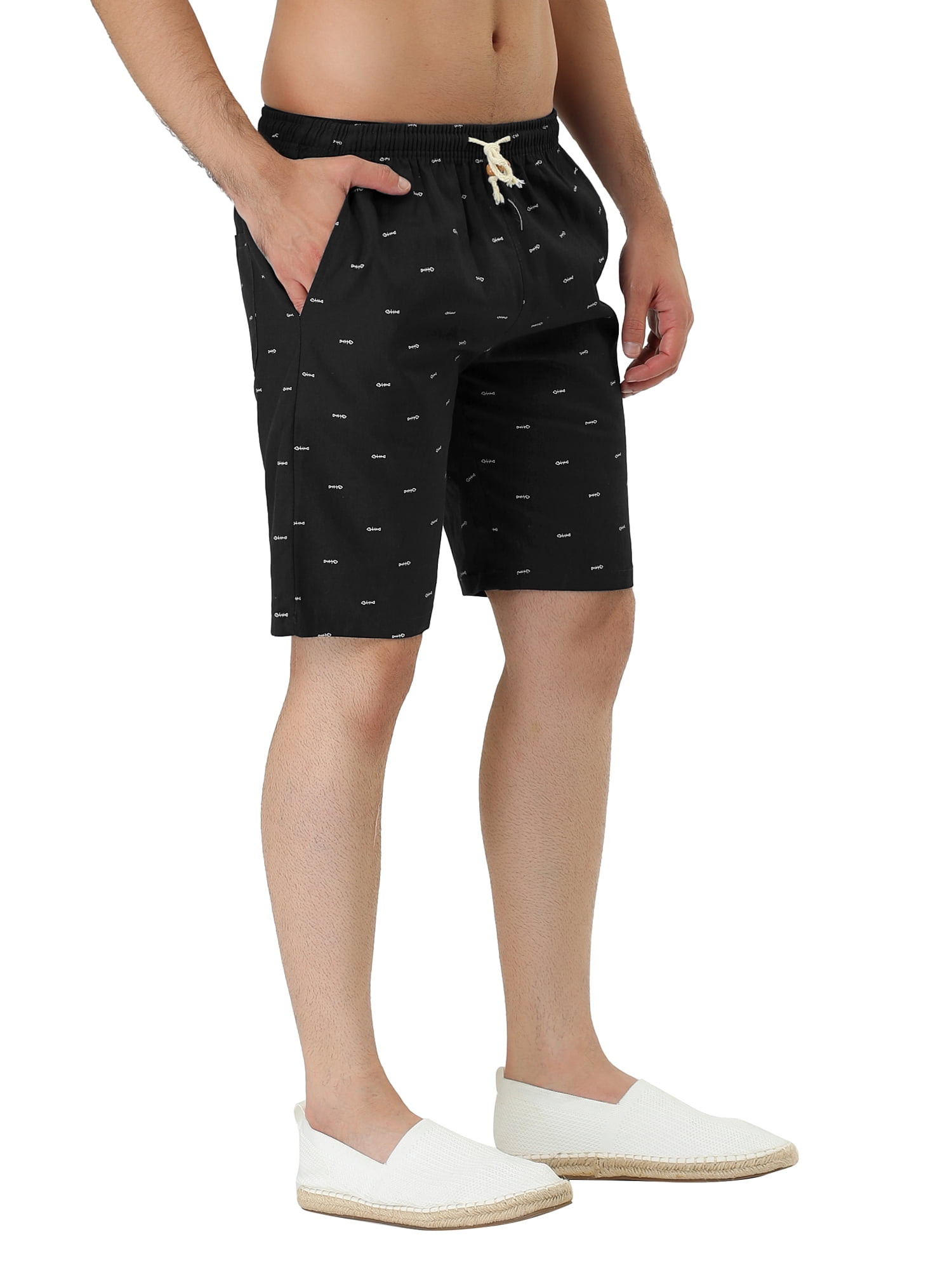 Men's Summer Swim Elastic Waistband Drawstring Patterned Beach Board Shorts
