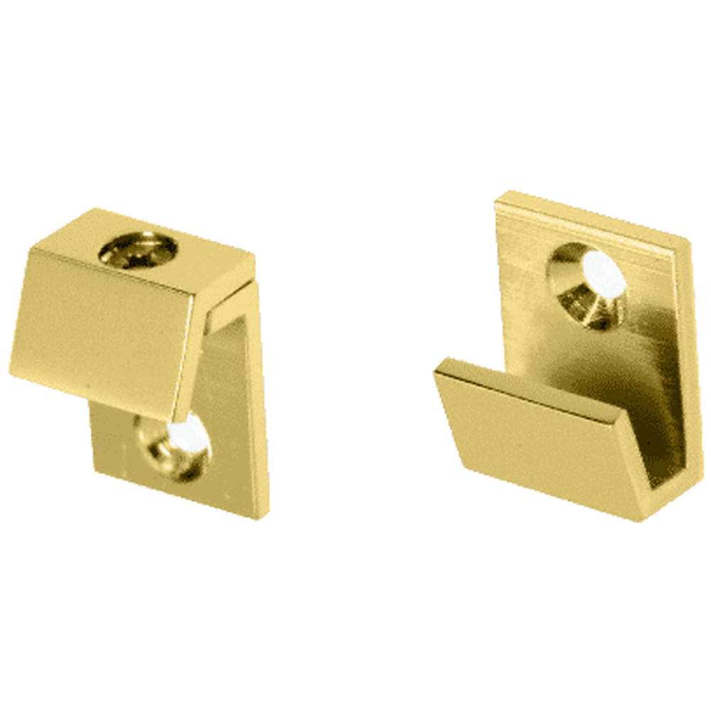 CRL MC00BR Brass 5/8" Wide Beveled Mirror Clip Set