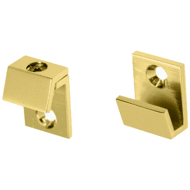 CRL MC00BR Brass 5/8" Wide Beveled Mirror Clip Set