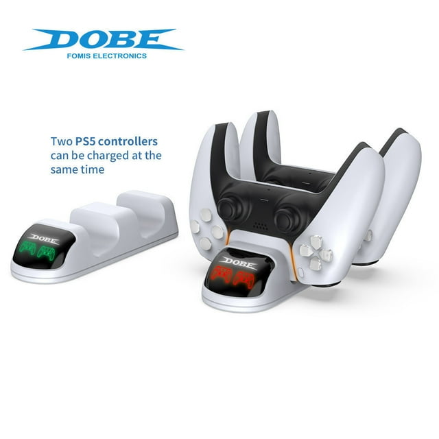 Station de Recharge Double pour Manettes Sans Fil DualSense PS5 - Chargeur à 2 Fentes pour Manettes de Jeu PS5, Indicateurs de Charge à DEL, Recharge Rapide, Compatibilité Universelle avec les Manettes PS5