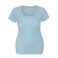 thumbnail image 2 of Essential Basic Scoop Neck Short Sleeve Tee for Women Tshirt -Plus, L Blue, 3XL, 2 of 3