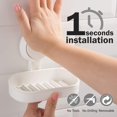 thumbnail image 2 of Ventouse Porte-Savon Sans Perçage et Réutilisable 1 Seconde d'Installation Douche Porte-Savon 360° Rotation Impossible 5 Kg Porte-Carreaux de Charge Douche Mur Salle de Bain, 2 of 5