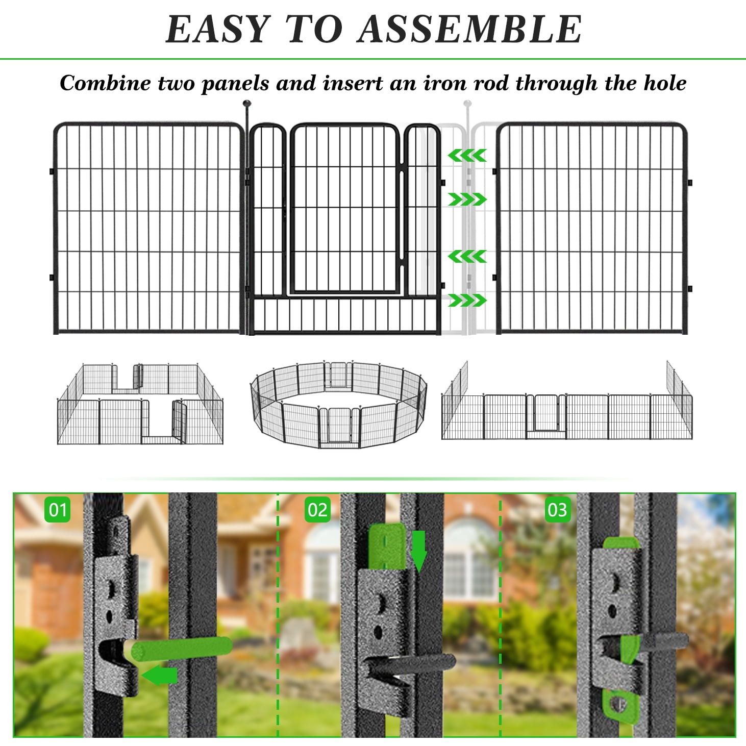 Decorative Garden Metal Fence 69ft (L)×32in(H) 30 Panels Heavy Duty Iron Wire Animal Barrier Temporary No Dig Fence Landscape Edging Privacy Fencing for Yard, Outdoor, Dog, Patio, Flower Bed