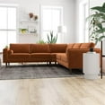 thumbnail image 4 of Pemberly Row Mid-Century Velvet Pillow Back Corner Sofa in Burnt Orange, 4 of 9