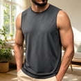 thumbnail image 4 of Kalauyu Sleeveless Gym Tank Tops for Men Round Neck Soft Smooth Breathable Loose Solid Color Summer Athletic Muscle Basic Tank Tops, 4 of 5