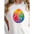 thumbnail image 1 of Camiseta estampada 100 % algodón para mujer, de manga corta y cuello redondo, ideal para uso diario y para el tiempo libre., 1 of 5