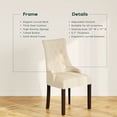 thumbnail image 3 of AFO Wing Back Dining Chairs Set of 2, Button Tufted Fabric Kitchen Chairs with Solid Rubberwood Legs, Upholstered High Back Side Chair, Beige, 3 of 8