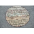 thumbnail image 3 of Round Rug, Turkish Rug, 4.2x4.2 ft, Oushak Rug, Circle Rug, Organic Rug, Handmade Rug, Patchwork Rug,Oriental Rug, Vintage Wool Rug, 6465, 3 of 10