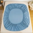 thumbnail image 2 of Non-Slip Fitted Sheet Mattress Cover Protector | Full Size 200x150x30cm | Breathable Brushed Microfiber Polyester | Sky Blue, Beige, Gray, 2 of 6