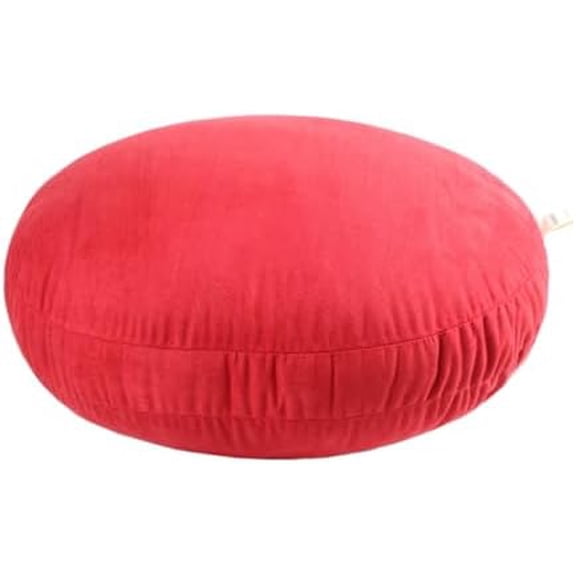 Round Throw Pillow 16x16 for Kids Down-Like Polyester Filling Super Soft Floor Pillow Ultra Fluffy Feather-Like Touching Decorative Circle Cushion for Couch Bed Sofa, Bright Red, 1 Piece