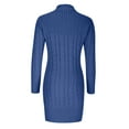 thumbnail image 6 of Sweater Dresses for Women Casual Solid Fashion Knitting Long Sleeve Bottoming Sweater Dress, 6 of 8
