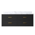 thumbnail image 2 of 48"w X 22"d Black Vanity In Bathroom - Marble Countertop, Solid Wood Structure, Soft Close Function, Fully Cabinet With Top Frame, Comes Assembled, 2 of 3
